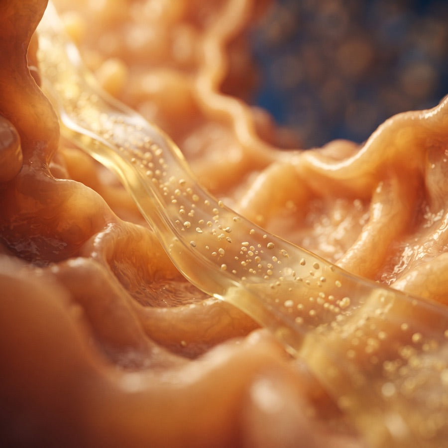 Water carrying trapped particles away