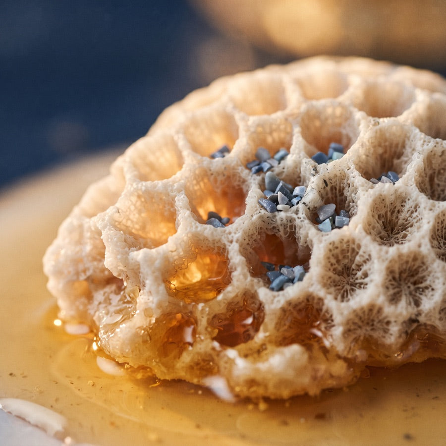 Porous zeolite lattice trapping particles